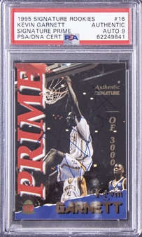 1995-96 Signature Rookies "McDonalds All American" #16 Kevin Garnett Signed Rookie Card - PSA Authentic, PSA/DNA 9